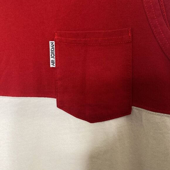 NIKE Air Jordan Rare Colorway Red/ White/Green Flight Tank Top with V Pocket M - Picture 3 of 6